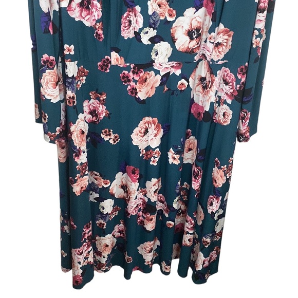 Eliza J matte jersey stretch knit floral print midi dress size 24W - Picture 4 of 13
